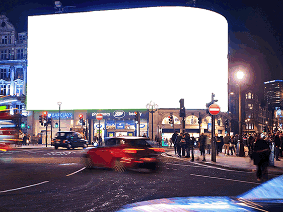 UK Piccadilly Circus background with cars